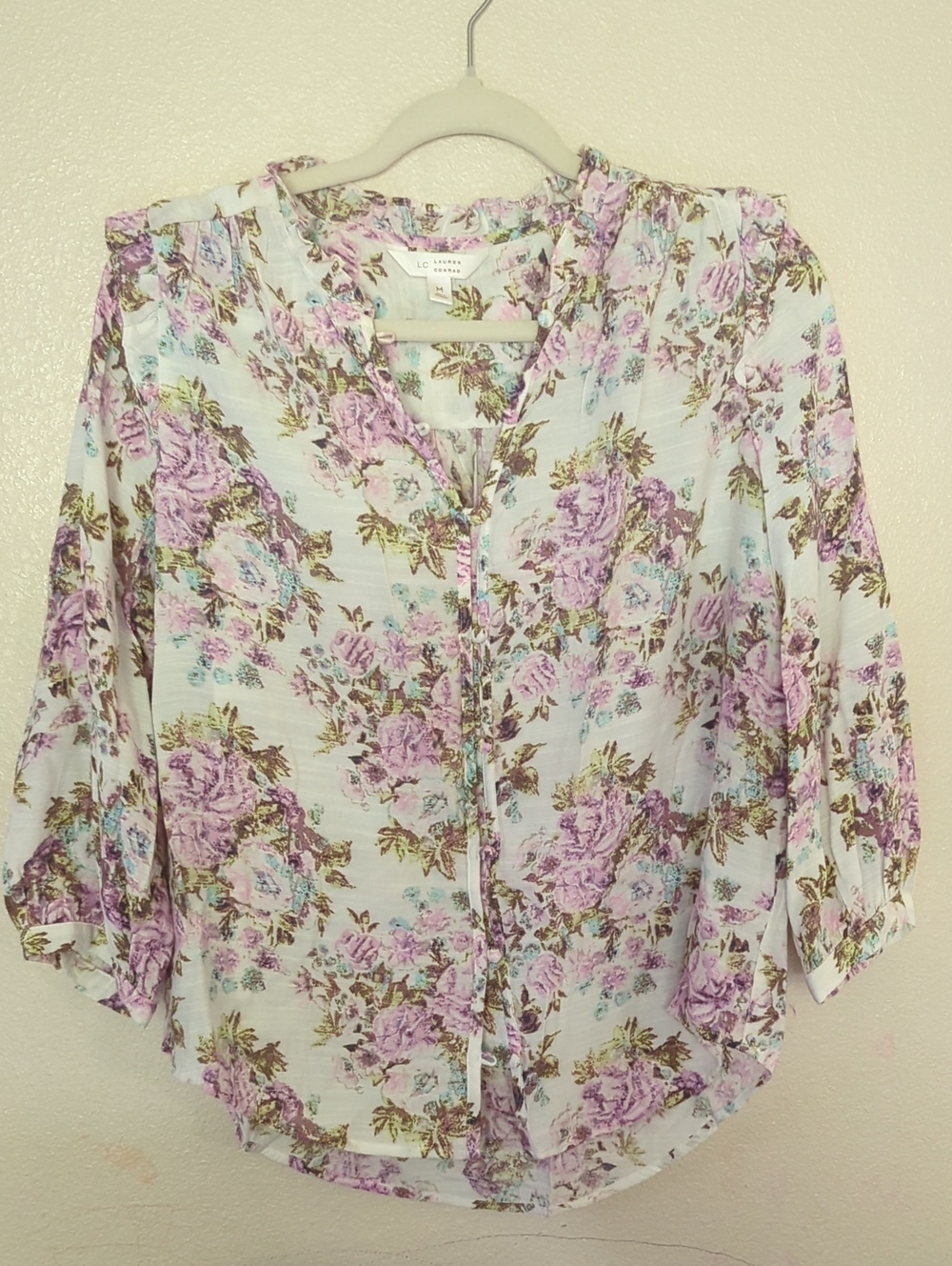 Lauren Conrad 3/4 Floral Blouse